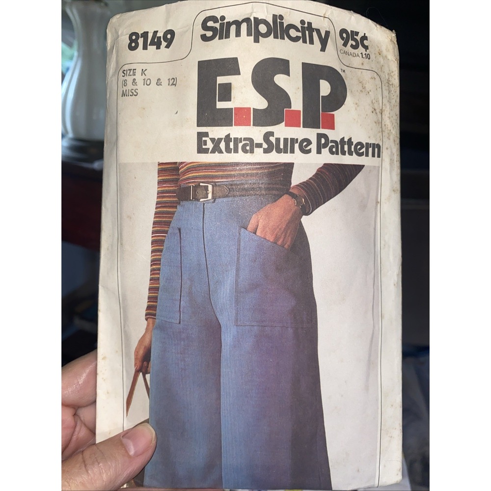 Vintage 1977 Simplicity Ladies Culottes Sewing Pattern 8149 Size 8 Cut Complete